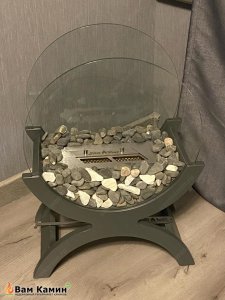 Биокамин напольный SteelHeat WOOD 400 серый