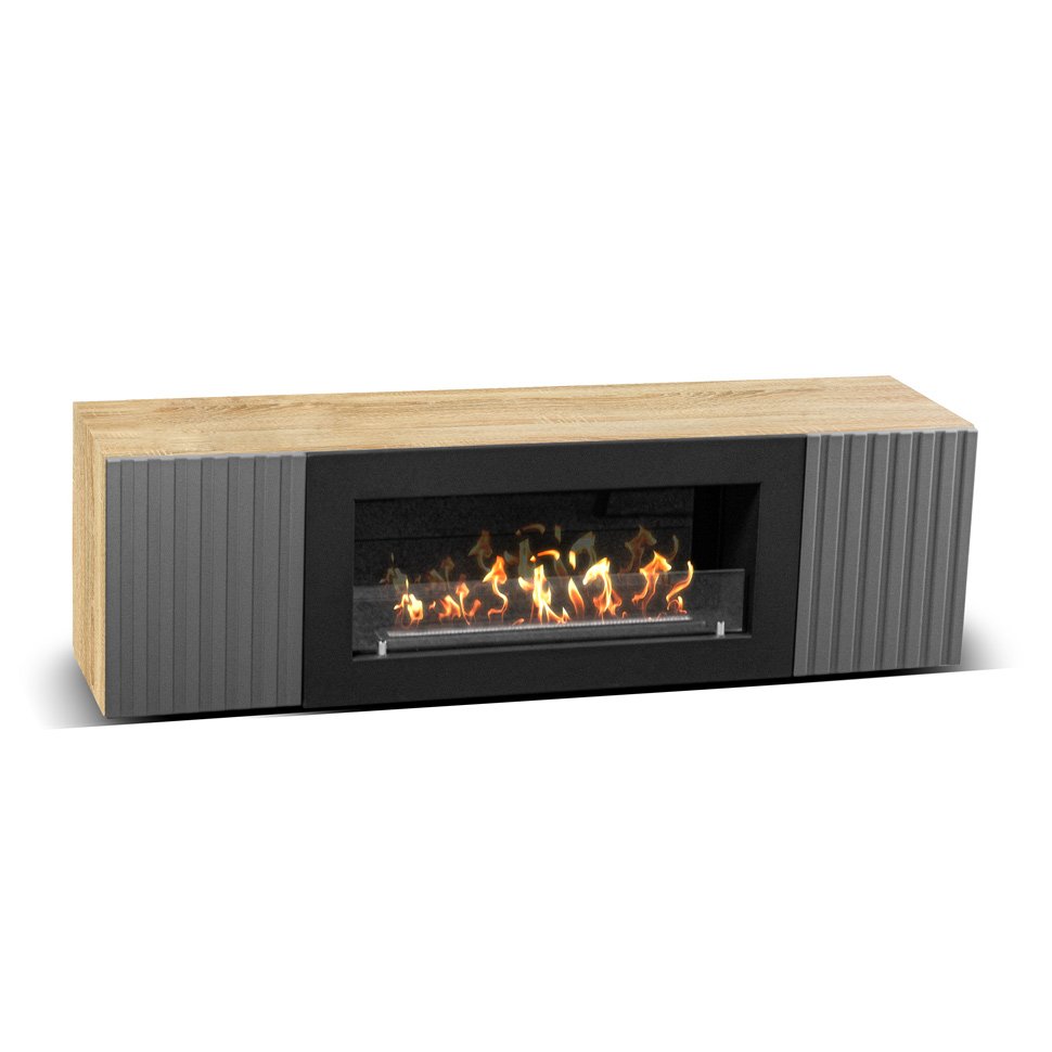 Тумба под ТВ с биокамином SteelHeat LIVORNO IMPULSE 140 см (корпус дуб Сонома / фасады Гротто Гранит) Тумба под ТВ с биокамином SteelHeat LIVORNO IMPULSE 140 см (корпус дуб Сонома / фасады Гротто Гранит)