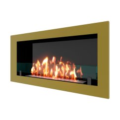 Биокамин встраиваемый SteelHeat ONE 800 с рамкой цвет латунь