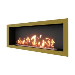 Биокамин встраиваемый SteelHeat ONE 1400 с рамкой цвет латунь