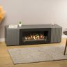 Тумба под ТВ с биокамином SteelHeat LIVORNO IMPULSE 140 см (корпус графит / фасады гротто гранит) фото 1