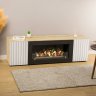 Тумба под ТВ с биокамином SteelHeat LIVORNO IMPULSE 140 см (корпус дуб Сонома / фасады белый) фото 2