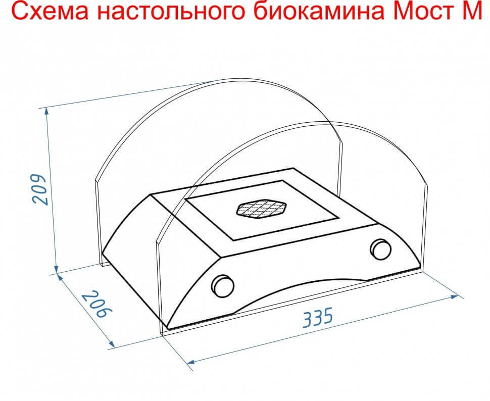 Биокамин настольный Lux Fire Пушкинский мост М (бронза)