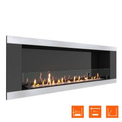 Биокамин встраиваемый SteelHeat LONG-H 1500 XL